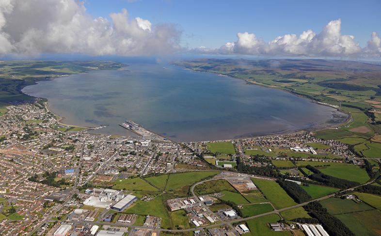 aerial photograph of Stranraer, Scotland