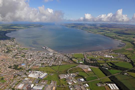 aerial photograph of Stranraer, Scotland